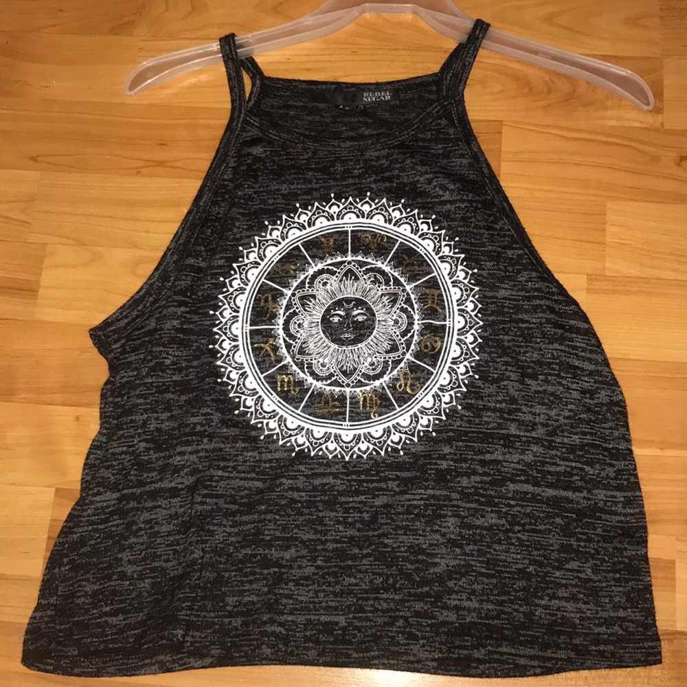 Grey High Neck Top
